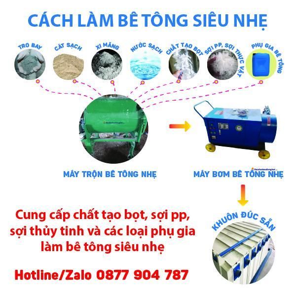 Cách làm bê tông bọt bê tông xốp tự làm gạch bê tông siêu nhẹ