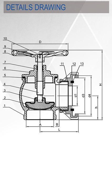 thông tin kỹ thuật van góc pccc