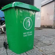 thùng rác 360l xanh