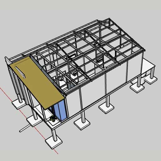 nhà cấp 4 bằng khung thép