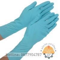 Găng tay Nitrile màu xanh không bột