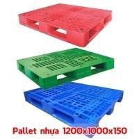 Pallet nhựa 1200x1000x150mm xanh đỏ vàng