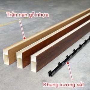 Khung xương sắt hộp thanh xương treo trần nan gỗ nhựa