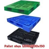 Pallet nhựa 1200x1200x150mm đen, xanh