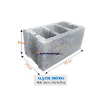 Gạch block bê tông không nung gạch móng 19x19x39cm (190x190x390)