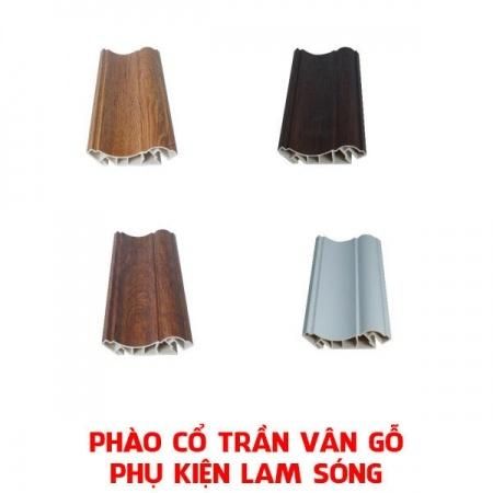 Phào cổ trần nhựa vân gỗ đường viền trang trí lam sóng