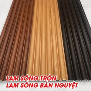 Lam sóng tròn gỗ nhựa (lam sóng bán nguyệt) ốp tường ốp trần