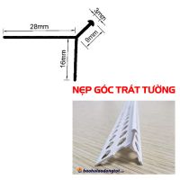 Nẹp trát góc tường tô tường trát vữa TG-10V 28x16x9x3mm