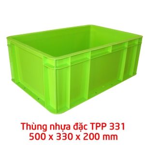 Thùng nhựa đặc TPP331 màu xanh vàng