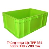 Thùng nhựa đặc TPP331 màu xanh vàng