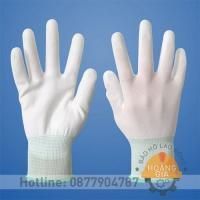 Găng tay phủ PU lòng bàn tay trắng size XS, S, M, L
