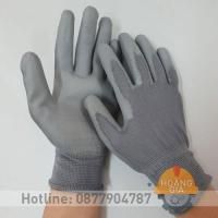 Găng tay sợi Carbon phủ PU lòng bàn tay màu xám chống tĩnh điện